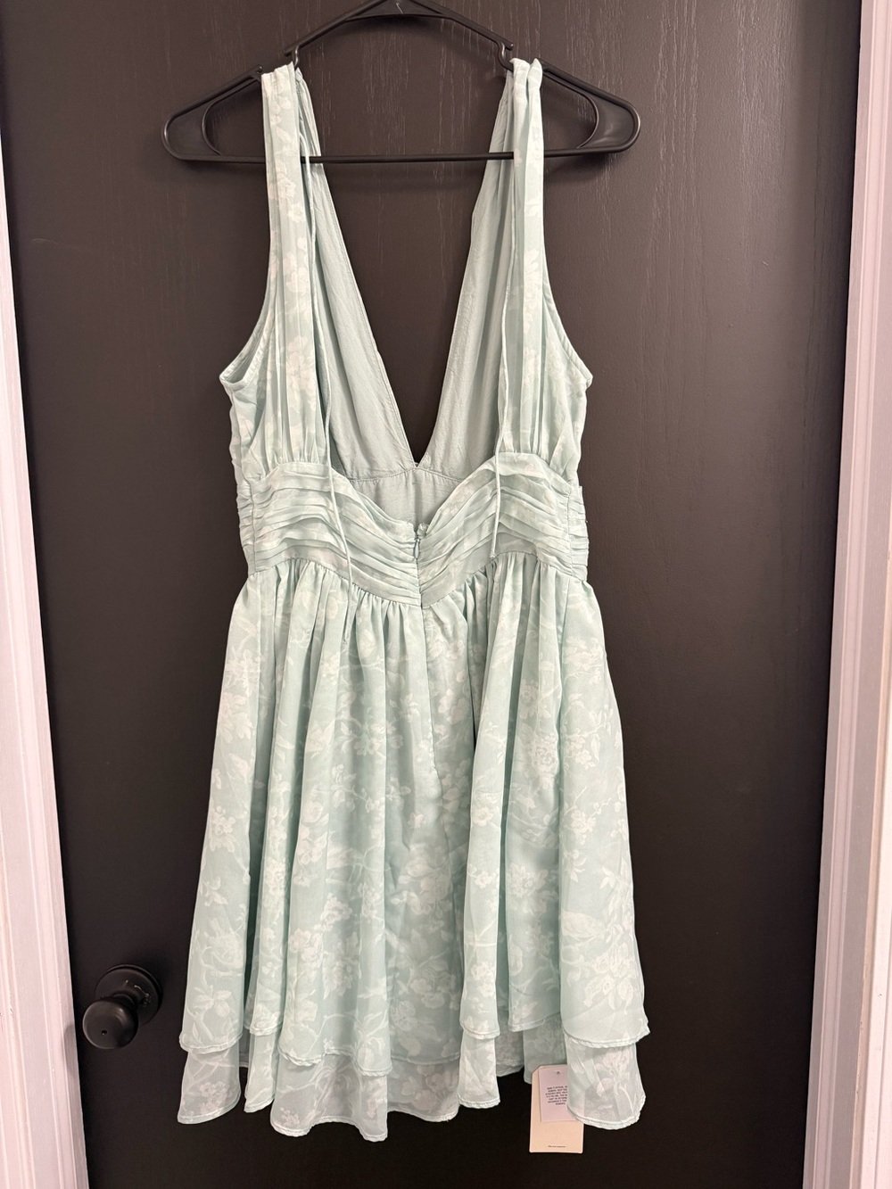 Abercrombie Sleeveless Mint Floral V-Neck mini Dress - Picture 2 of 6